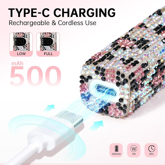 Handheld Cordless UV Nail Lamp with LCD Display | Mini UV LED Light for Gel Nails, Portable Flash Cure Lamp, Rechargeable USB Nail Dryer Fast Curing Salon & Home DIY
