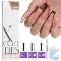 BTArtboxnails XCOATTIPS SkinTone French Tip Press On Nails Kit, L Square | Lamp-Curable, 4-Week Wear, Salon Quality Value at Home, 150 Nail Tips, Glue, Builder Gel, Top Coat, Nail Lamp, All-in-one Kit