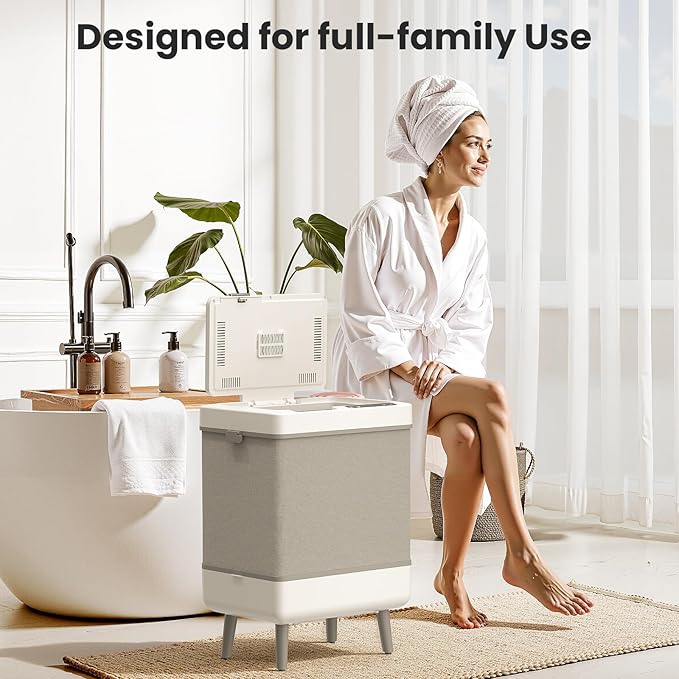 Electactic Towel Warmer for Bathroom, 35L Large Towel Warmer Bucket with Aromatherapy, Temperature & Timer, Foldable & Easy Storage, Fits 3 45"x70" Towels and Blankets, Auto Shut Off, Towel Dryer