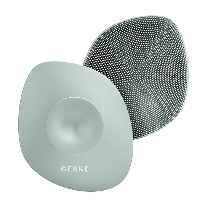 GESKE Body Brush | 4 in 1 | Design with Metal Ring | Cleansing Brush for the Entire Body | Professional Deep Cleaning | Soft Silicone Bristles | Ergonomic Two-Finger Design