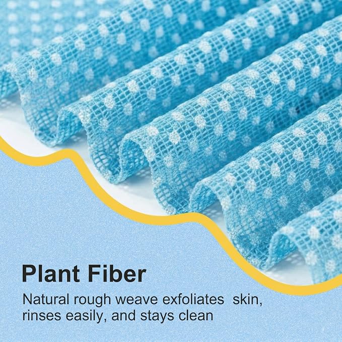 2 Pack Exfoliating Washcloth Towels - Exfoliating Body Scrubber Exfoliator, Back Scrubber for Use in Shower Bath, Japanese & Korean Scrub Wash Cloths, Loofah Lufa Sponge Washer for Women Men