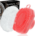 RamPula Face Scrubber & African Net, Silicone Exfoliating Brush for Men, Facial Cleansing Brush, Manual Waterproof Cleansing Skin Care, Blackhead Removing Pore Cleansing Massaging Face Brushes - Pink | Softening,Massage,Smoothening,Pores,Cleansing,Exfo...