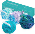 Shower Loofah 4PCS Soft Bath Body Sponge 60g Loofa Set Thick Wash Puffs for Women and Men (Purple-Blue-Green-Mixed)