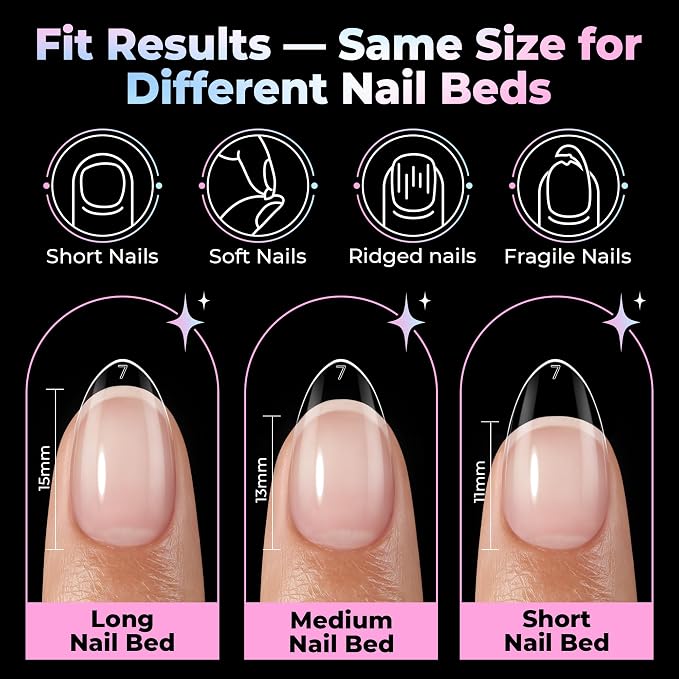 UNA GELLA Short Almond Gel Nail Tips 15 Sizes 300PCS Pre-Etched Soft Gel | Clear Nail Tips Easy DIY Salon Short Almond Press On Nails Snug Fit Acrylic Fake Tips Extensions Long-Lasting Hold