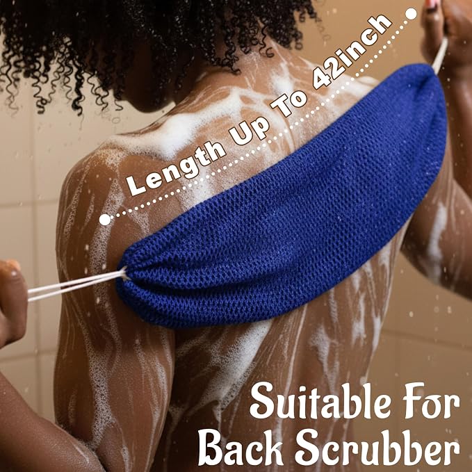 Yiclick African Net Sponge Authentic with Knots - Exfoliating Washcloth Towel, Back Scrubber for Shower Bath, Exfoliating Body Scrubber Exfoliator, African Rags Wash Cloth Loofah Lufa Sponge