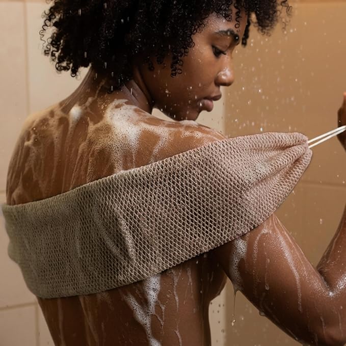Yiclick African Net Sponge Authentic with Knots - Exfoliating Washcloth Towel, Back Scrubber for Shower Bath, Exfoliating Body Scrubber Exfoliator, African Rags Wash Cloth Loofah Lufa Sponge