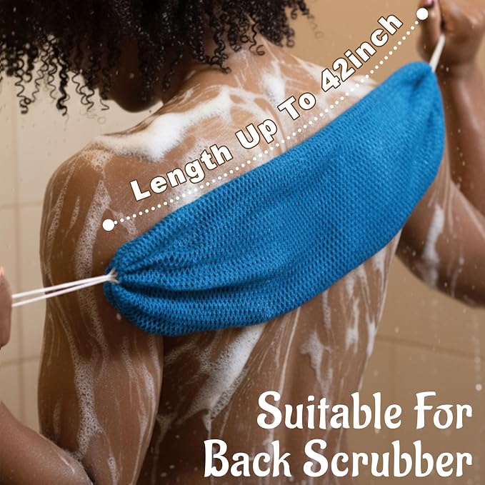 Yiclick African Net Sponge Authentic with Knots - Exfoliating Washcloth Towel, Back Scrubber for Shower Bath, Exfoliating Body Scrubber Exfoliator, African Rags Wash Cloth Loofah Lufa Sponge