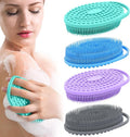 Silicone Body Scrubber 4 Pack, Double-Sided Silicone Loofah Shower Body Scrubber for Men & Women, Soft Exfoliating Silicone Bath Scrubber with Hanging Handle, Quick Foaming Body Wash Scrubber 4 colors