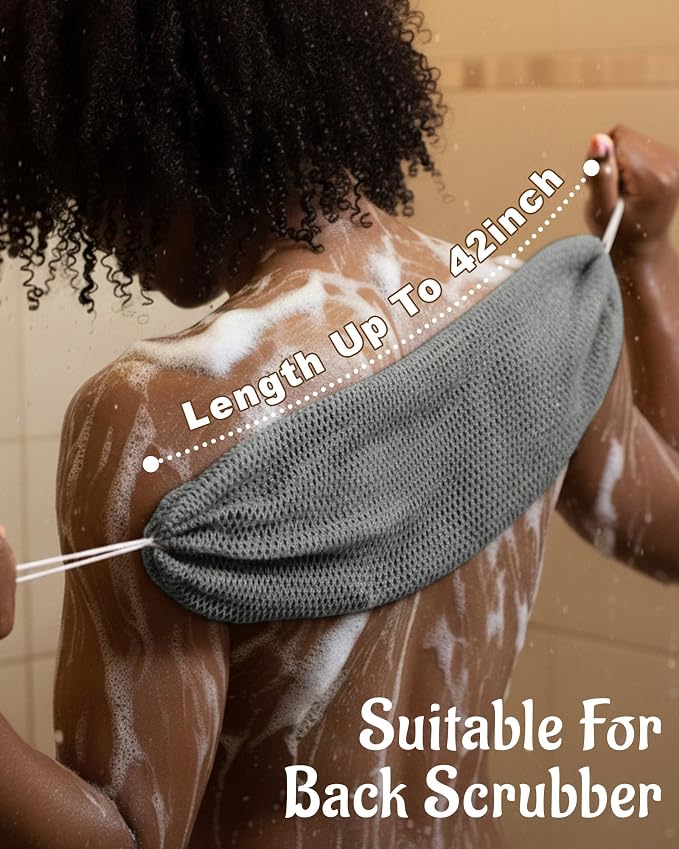 Yiclick African Net Sponge Authentic with Knots 2 Pack - Exfoliating Washcloth Towel, Back Scrubber for Shower Bath, Exfoliating Body Scrubber Exfoliator, African Rags Wash Cloth Loofah Lufa Sponge