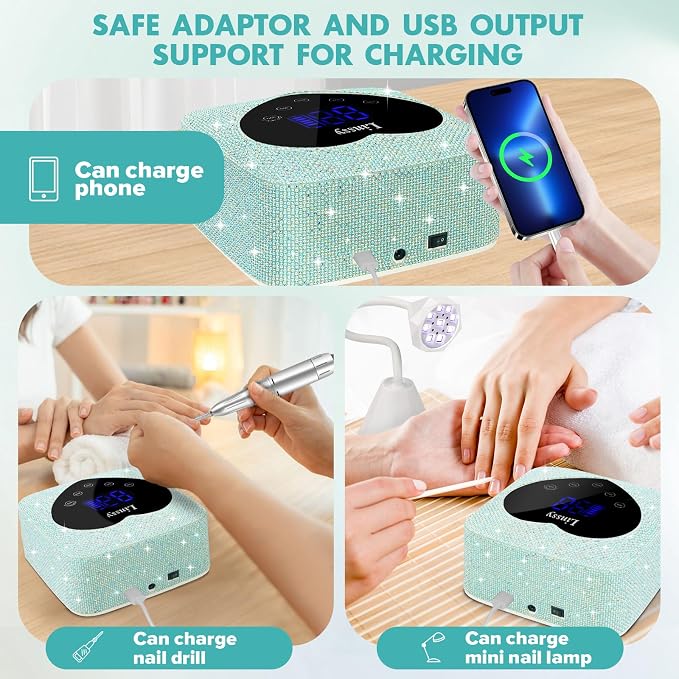72W Cordless UV LED Nail Lamp for Gel Nails,Nail Dryer with 5 Timers | Large Heart Shape Smart LCD Screen with Touch Control UV Light for Gel Polish, Professional LED Nail Lamp at Salo,Home