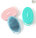 Premium Sensory Brushes for Kids or Autism,Soft Silicone Body Scrubber,2 in 1 Sensory Room Occupational Therapy,Silicone Loofah,Pets Shower Brush Bath Brush Shampoo Brush (3pcs(hangable-Oval))