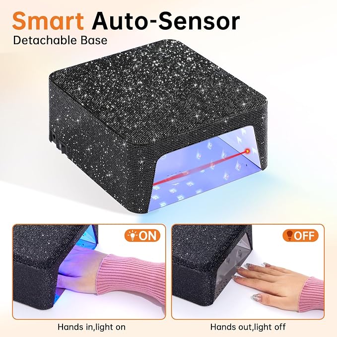 96W UV Nail Lamp, Cordless Nail Dryer | Rechargeable UV Light for Gel Nails, Professional Nail Light, Touch Control & Auto Sensor,Fast Curing Manicure for Salon Home