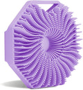 Sud Scrub® Antimicrobial Silicone Body Scrubber, Exfoliating Body Brush for Sensitive Skin, Antibacterial Shower Scrubber for Body, Bathroom Essentials for Men & Women, Purple