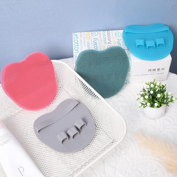 4 Pack Soft Silicone Shower Brush, Body Exfoliating Skin Massage Scrubber, Dry Skin Brushing Glove Loofah, Fit for Sensitive and All Kinds of Skin (4 Pack-PP1) | Dry Skin Brushing Glove Loofah, Fit for Sensitive and All Kinds of Skin (4 Pack-PP1)
