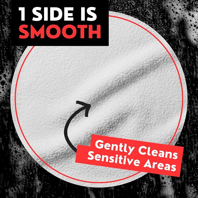 Double-Sided Exfoliating Washcloth, Body Scrubber for Shower, Hand Pocket | Rough & Soft Texture, Fast Drying, Deep Clean, Smooth Skin, Men or Women, 2 Count Pack, Bye Bye Loofah