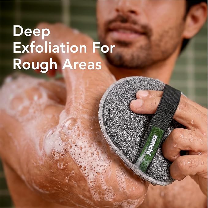 ZOMCHI Extra Large Exfoliating Body Scrubber, Dual-Texture Shower Sponge for Smoother Skin, Gentle & Rough Body Exfoliator Sponge, Bigger Dead Skin Exfoliator for Men (2 Pack)