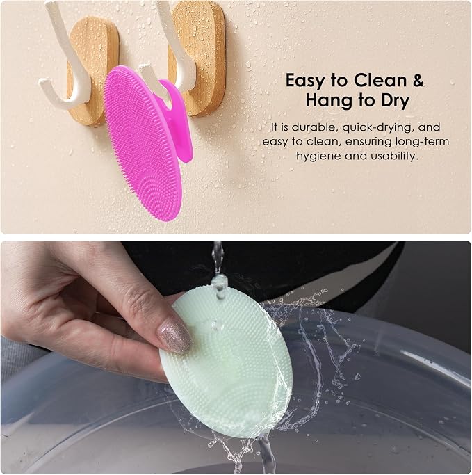 4 Pack INNERNEED Silicone Face Scrubber for Deep Cleansing and Exfoliation | Hygienic Food-grade Soft Facial Cleansing Brush, Gentle for All Skin Types, Blackhead Remover, Portable