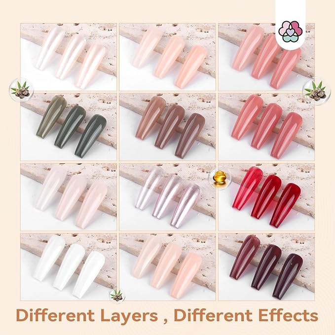 SAVILAND Pink Nail Polish Set: Burgundy Dark Red White Pearl Quick Dry Nail Polish Regular Kit with Castor Oil Base and Top Coat Nail Lacquer Set DIY Art at Home Gift 12 Colors 14 Pcs