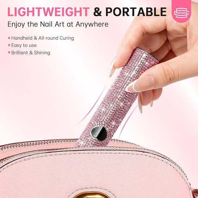 UV Light for Gel Nails, Handheld UV Nail Lamp | Portable LED Nail Lamp, Mini Nail Dryer, USB Nail Light for Fast Curing