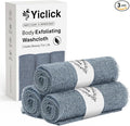 Yiclick Exfoliating Washcloth Towel, Japanese Exfoliating Wash Cloth, Korean Body Scrubber Exfoliator, Back Scrubber Washer for Shower Bath, Body Scrub African Net Sponge Loofah Luffa Colors