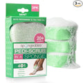 Spongables Pedi Scrub Foot Exfoliating 20+ Wash Sponge, Peppermint and Tea Tree, 3 Count