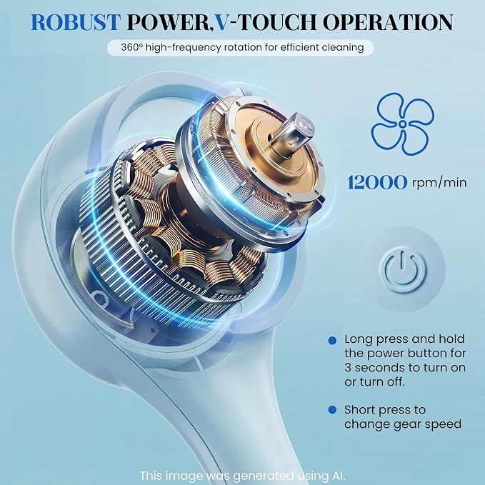 Electric Body Brush Back Scrubber for Shower，5 Replaceable Heads and Hook,Waterproof Long Dual Handle Power Body Scrubber 2 Speeds, for Cleansing Body, Exfoliating and Massaging Skin.