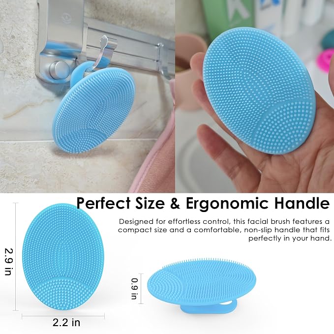 4 Pack INNERNEED Silicone Face Scrubber for Deep Cleansing and Exfoliation | Hygienic Food-grade Soft Facial Cleansing Brush, Gentle for All Skin Types, Blackhead Remover, Portable