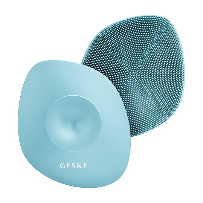 GESKE Body Brush | 4 in 1 | Design with Metal Ring | Cleansing Brush for the Entire Body | Professional Deep Cleaning | Soft Silicone Bristles | Ergonomic Two-Finger Design