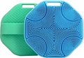 Silicone Body Scrubber 2-Pack, Shower Scrubber with Soft Bristles | 100% Silicone, Soft Bristles, Hole for Hanging, Anti-Slip Strap, Gentle Exfoliating, Lather Well, Sensitive-skin safe