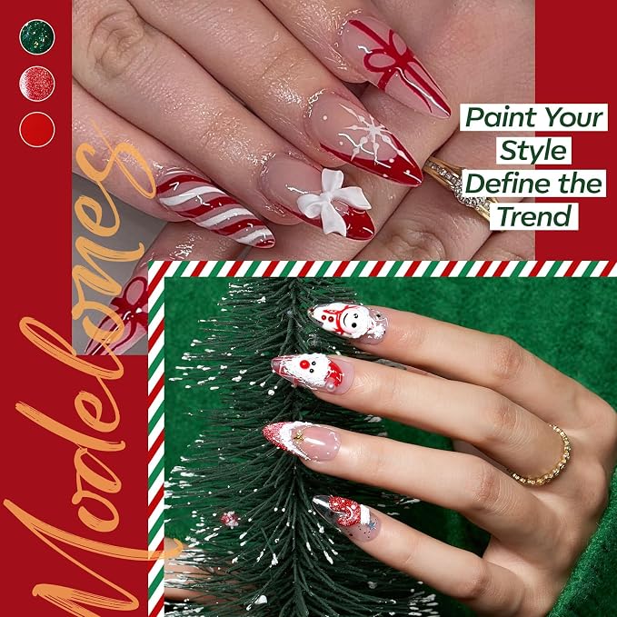 modelones X Nail Gel Kit , Solid Glue Prep Dehydrator UV Light Clipper | 510Pcs Nail Tips Almond Upgrade 15Sizes Medium Almond Press on Tips Etch for Easy Extension DIY Women Gift