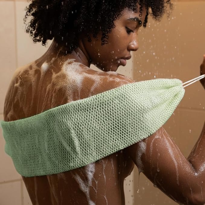 Yiclick African Net Sponge Authentic with Knots - Exfoliating Washcloth Towel, Back Scrubber for Shower Bath, Exfoliating Body Scrubber Exfoliator, African Rags Wash Cloth Loofah Lufa Sponge