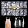 UNA GELLA 600Pcs Short Coffin Nail Tips, Short Coffin Press On Nails | Pre Etched 12 Sizes Soft Gel Fake Nails Tips Full Cover for Nail Extension DIY Salon at Home