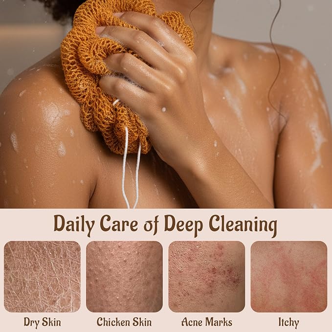Yiclick African Net Sponge Authentic with Knots - Exfoliating Washcloth Towel, Back Scrubber for Shower Bath, Exfoliating Body Scrubber Exfoliator, African Rags Wash Cloth Loofah Lufa Sponge