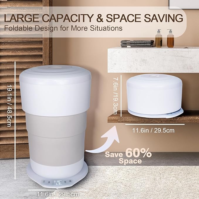 Foldable Towel Warmer for Bathroom - 23L Electric Luxury Heated Towel Dryer Bucket with 3 Level Temperature and Timer Control Calentador de Toallas