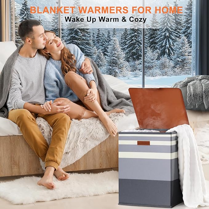 Foldable 40L Large Towel Warmer Bucket，360° Even Heating SPA Towel Warmers for Bathroom, Fast Heating with 4 Modes & 30/60/90 Min Presets & Auto Shut-Off, Gift Box