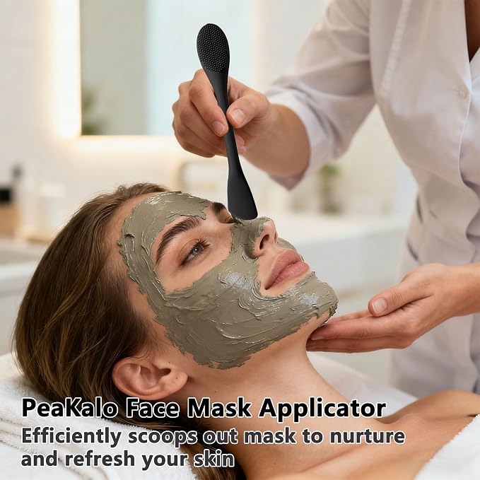 Silicone Face Scrubber Black Head Remover for Face- Appliances for Removing Make-up for Deep Cleansing Blackhead Remover Tools Face Spatula Makeup Removal Washing Brushes Pore Cleaner (Black)