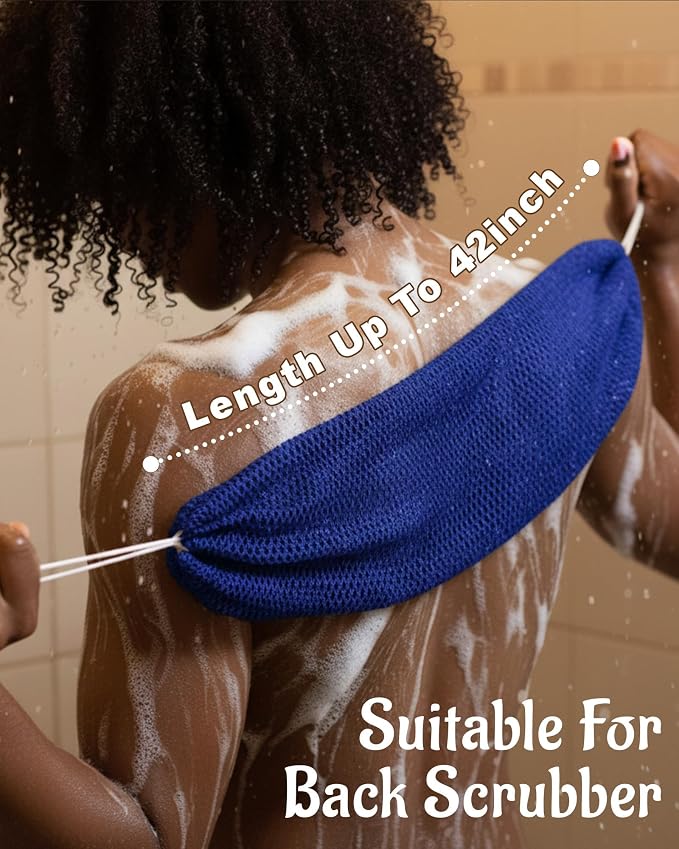 Yiclick African Net Sponge Authentic with Knots 2 Pack - Exfoliating Washcloth Towel, Back Scrubber for Shower Bath, Exfoliating Body Scrubber Exfoliator, African Rags Wash Cloth Loofah Lufa Sponge