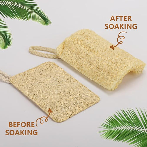 12 Pieces Mini Natural Loofah Exfoliating Facial Scrubber, Made with Natural Egyptian Shower Loofah Sponge, Bath Shower Loofah Sponge for Women and Men