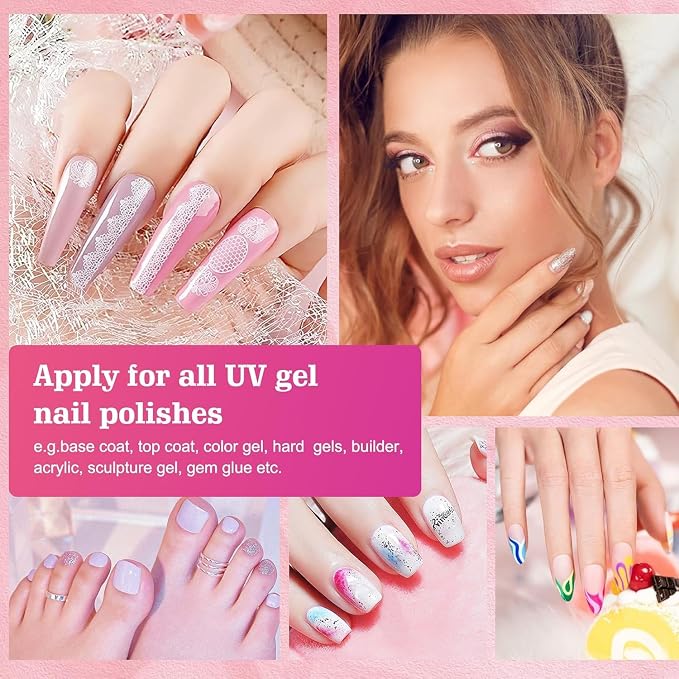 Gel UV LED Nail Polish Lamp, LKE Nail Dryer 40W LED Light with 3 Timers Professional for Nail Art Tools Accessories White