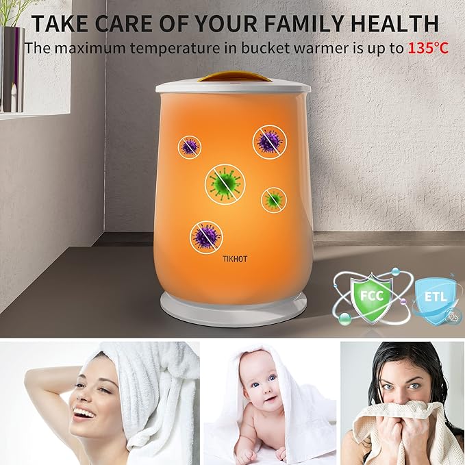 Luxury Towel Warmers,Extra Large Size Clamshell Towel Bucket Style,Towel Warmer for Bathroom,Spa Towels,Bathrobes,Baby Blankets