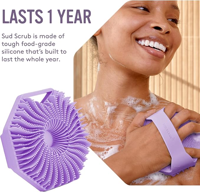 Sud Scrub® Body Scrubber + Extender Handle Set (Purple)