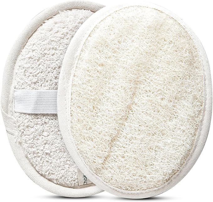 Chakra Fiber Exfoliating Loofah Pad Scrubber for Face and Body - Deep Cleansing Scrub Sponge, Essential Bath and Shower Accessory