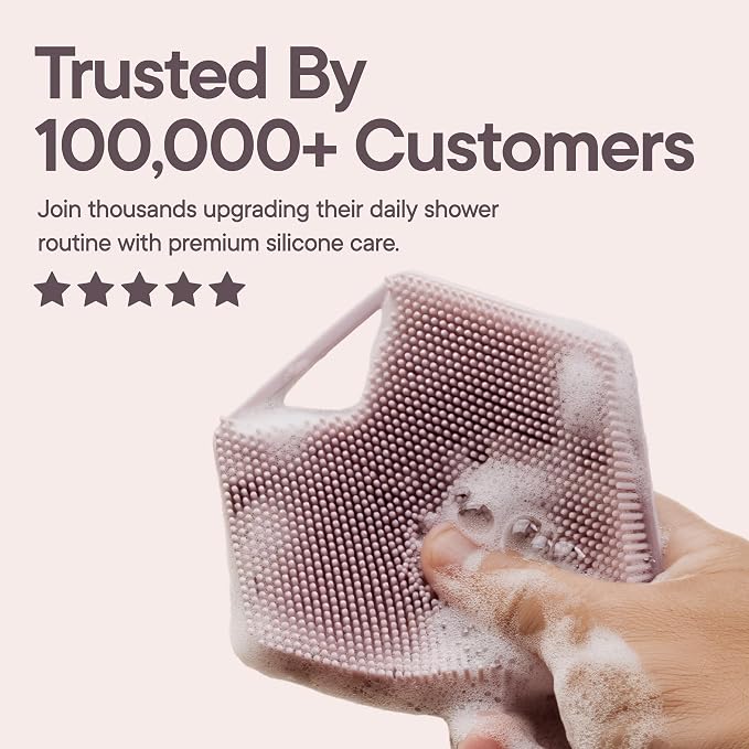 TOOLETRIES Silicone Body Scrubber 2.0, Loofah Alternative - Blossom | Gentle exfoliating shower scrubber that's quick drying, hygienic and longer lasting than traditional loofahs.