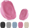 Soft Silicone Body Scrubber, Face Scrubber Silicone, Gentle Texture Exfoliating Body Scrubber for Men and Women On Sensitive Skin, Back Large Suction Cup for Easy Dry and Store (Pink)