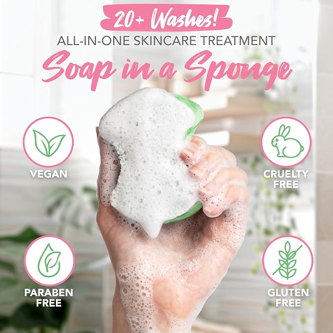 Spongables Pedi Scrub Foot Exfoliating 20+ Wash Sponge, Peppermint and Tea Tree, 3 Count