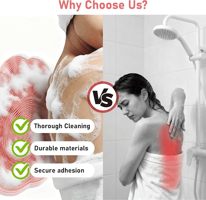 Silicone Foot Scrubber Mat, 12x12 Non-Slip, 38 Suction Cups | No Bending, Foot Cleaner for Seniors, for Wall, Small Bathtub