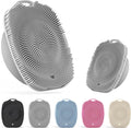 Soft Silicone Body Scrubber, Face Scrubber Silicone, Gentle Texture Exfoliating Body Scrubber for Men and Women On Sensitive Skin, Back Large Suction Cup for Easy Dry and Store (Gray)