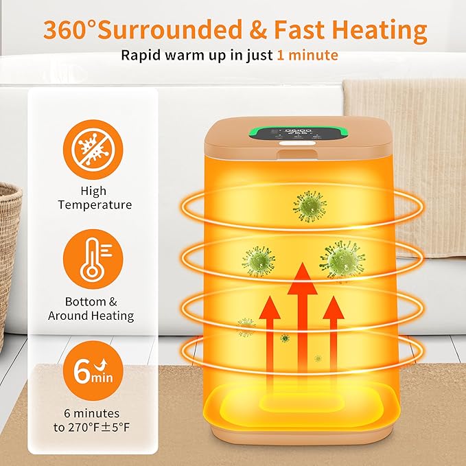 Towel Warmer for Bathroom, 26L Luxury Towel Warmer Bucket with LED Display, 3 Heating Modes, Delay Time Up to 24 Hours, Child Lock, Hot Towel Heater - Peach Fuzz