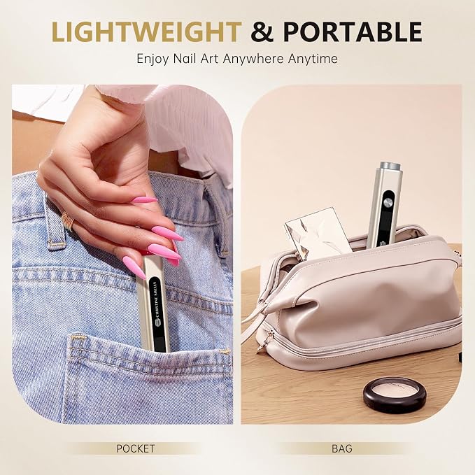 Flash Cure Nail Lamp, 3 in 1 UV Nail Lamp Handheld UV Light for Gel Nails | Cat Eye Magnet | Cordless | 3W | Type-C | 400mAh | Mini Size | Easy to Carry | Silver