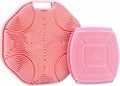 Silicone Body Scrubber & Face Scrubber Set, Shower Scrubber with Soft Bristles, Non-Slip Scrubbies for Body, Face Scrubber Exfoliator for Sensitive Skin (Pink+Pink)